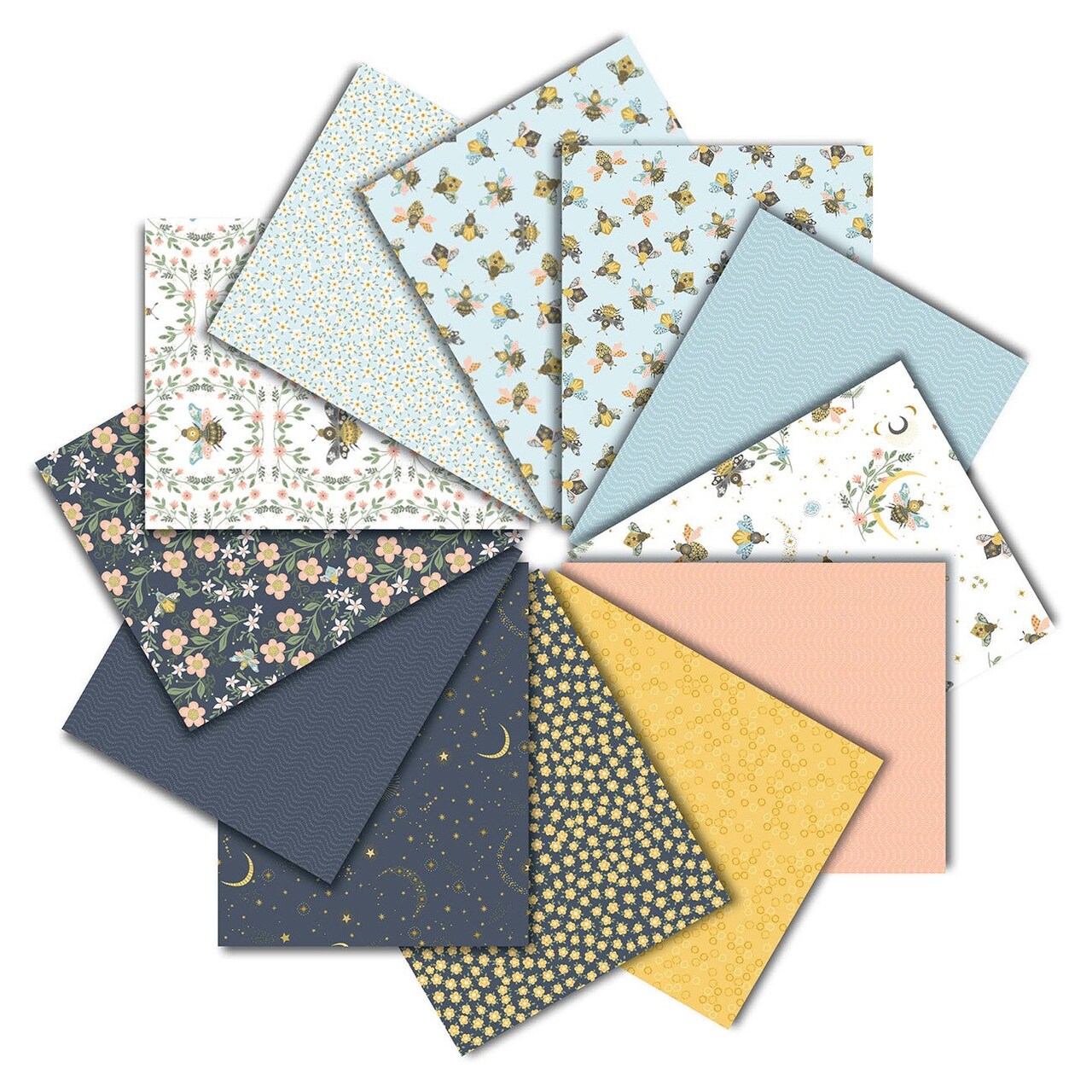 Fabric Dear Stella Designs Precuts Sting Like a Bee 12pc Fat Quarter Bundle CPSTELLA-FQ-STINGLIKEBEE